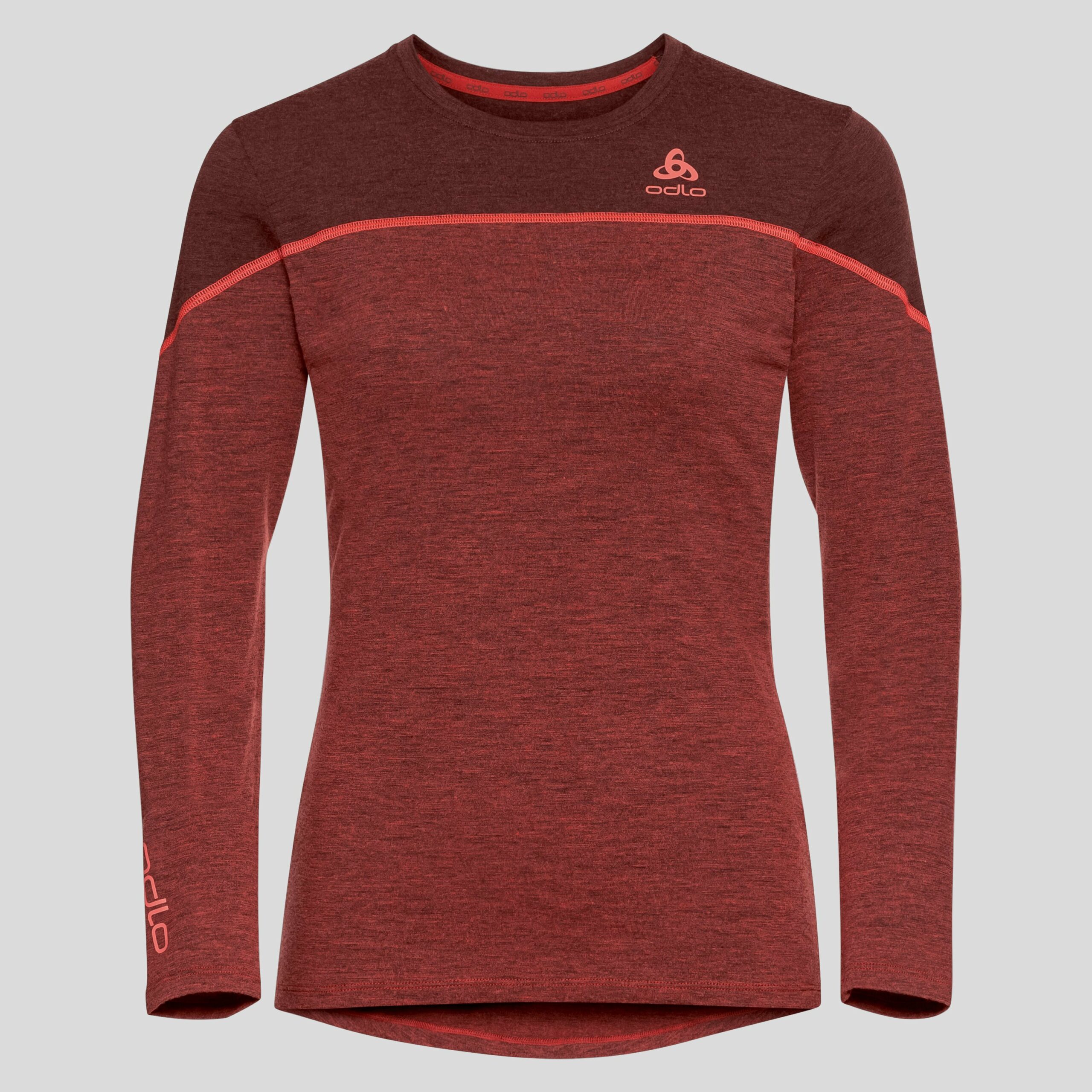 ODLO Langärmeliger Revelstoke Performance Wool Warm Base Layer für Damen S orange soq de